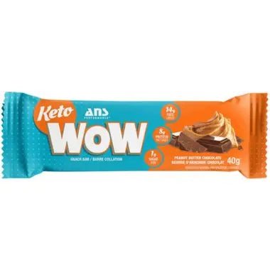 ANS Keto WOW Protein Bar Peanut Butter Chocolate 40 Grams - Nutrition Plus