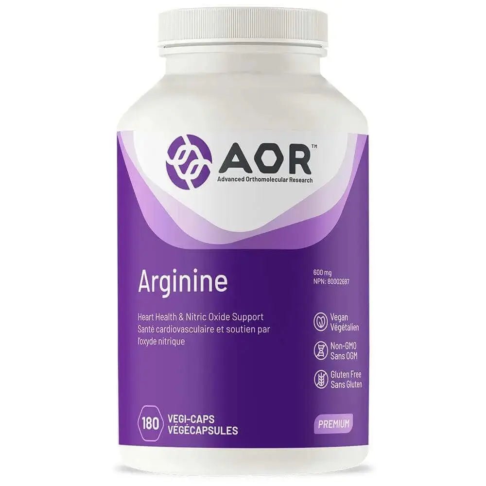AOR Arginine 600 mg 180 Vegi Capsules - Nutrition Plus