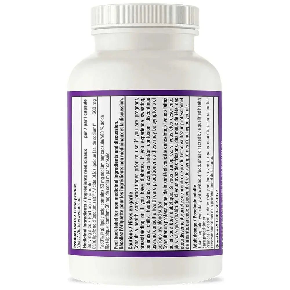 AOR High Dose R-Lipoic Acid 300 mg 60 Vegi Capsules - Nutrition Plus