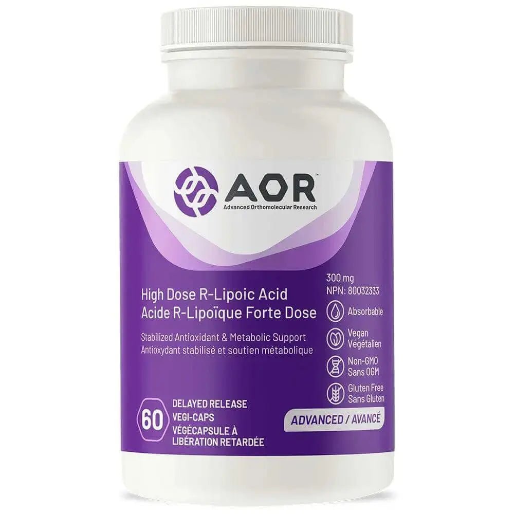 AOR High Dose R-Lipoic Acid 300 mg 60 Vegi Capsules - Nutrition Plus