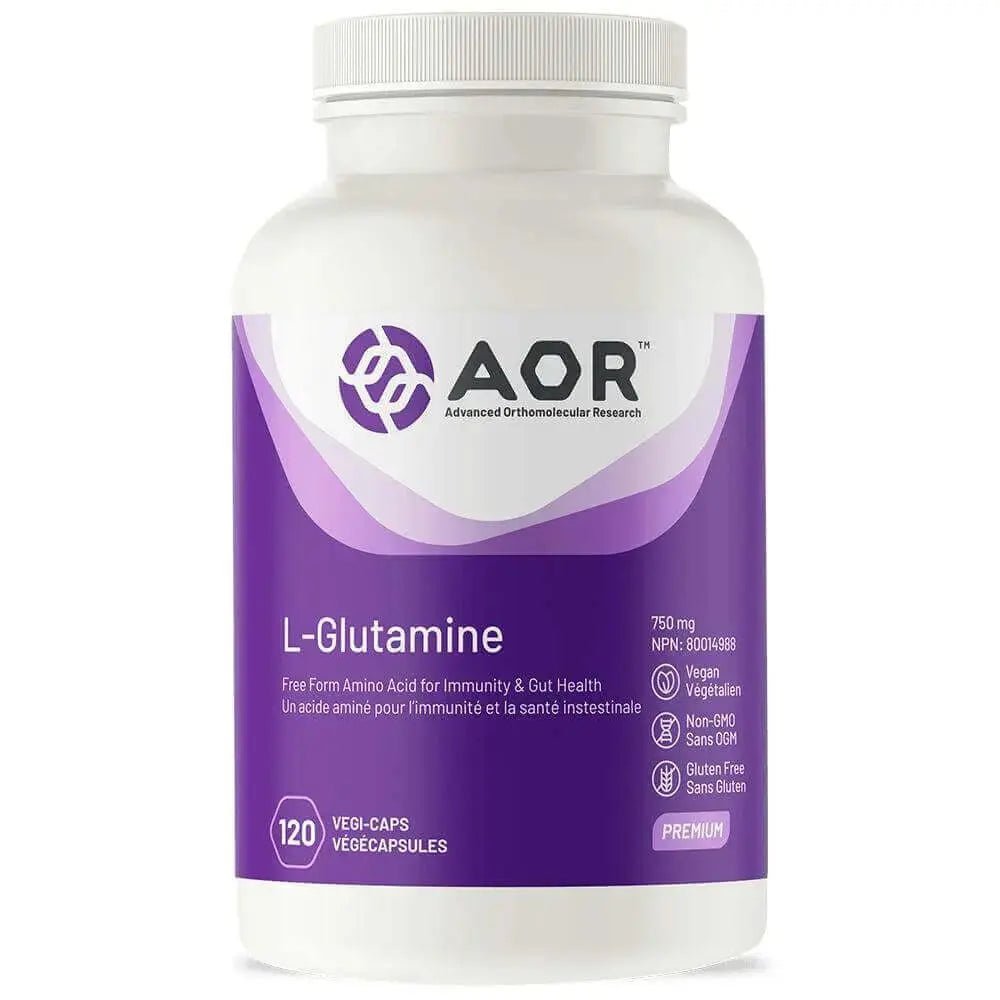 AOR L-Glutamine 750 mg 120 Vegi Capsules - Nutrition Plus