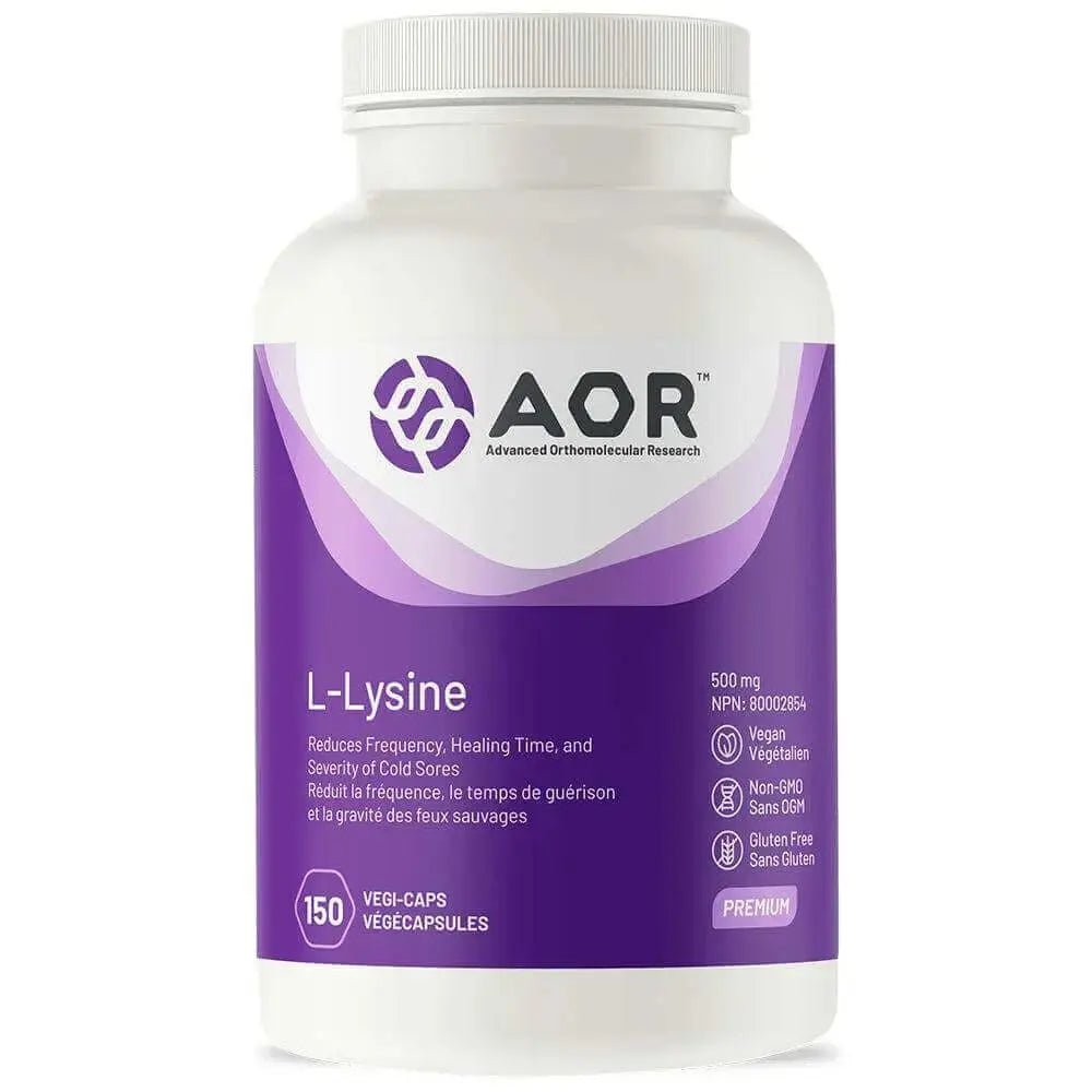 AOR L-Lysine 500 mg 150 Vegi Capsules - Nutrition Plus