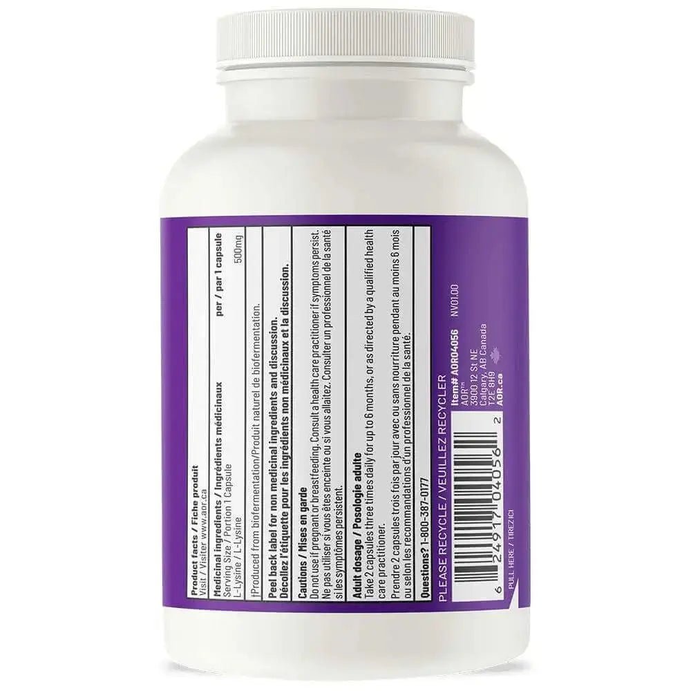 AOR L-Lysine 500 mg 150 Vegi Capsules - Nutrition Plus