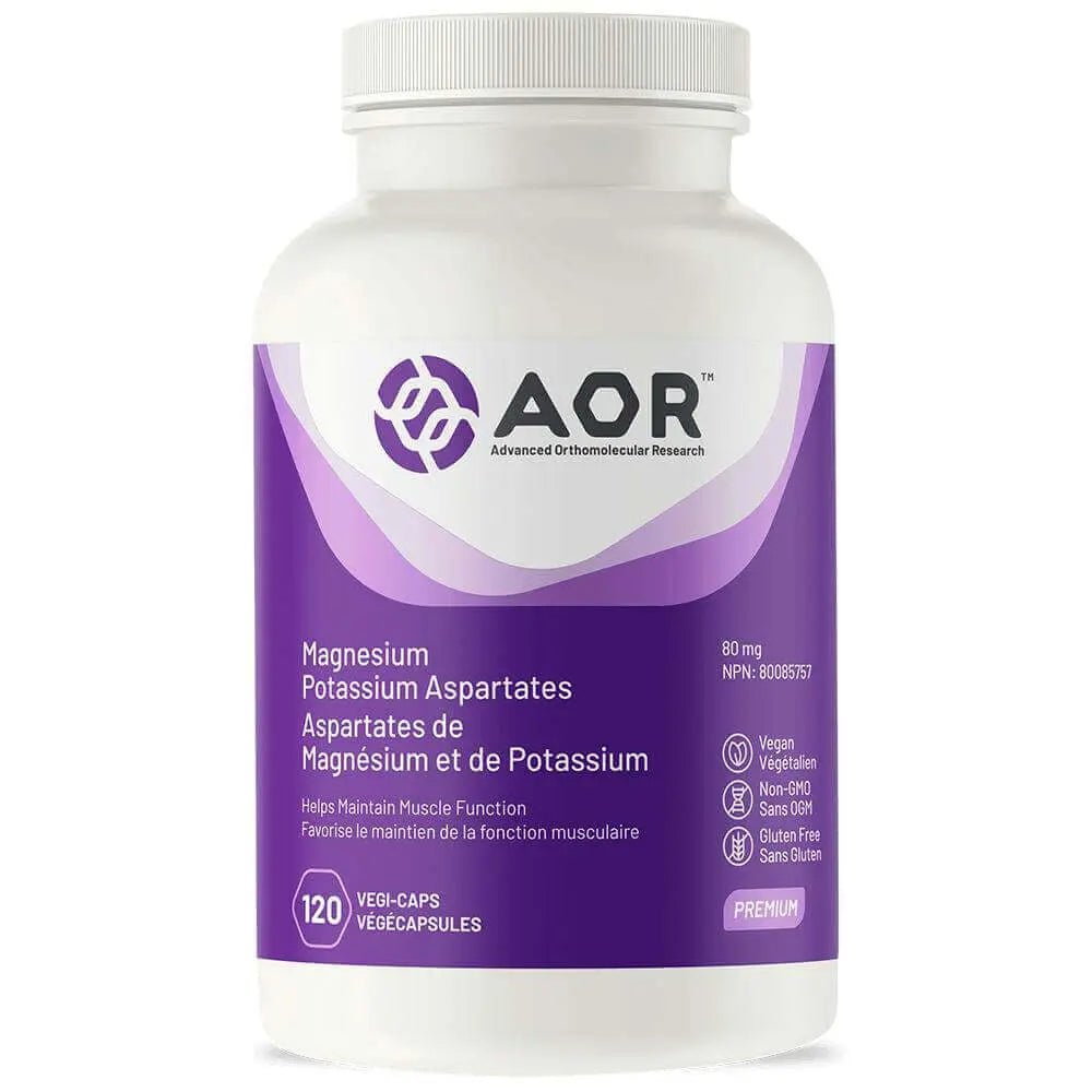 AOR Magnesium Potassium Aspartates 120 Vegi Capsules - Nutrition Plus