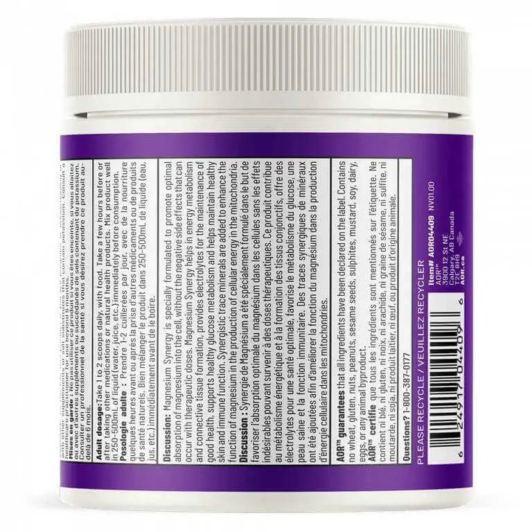 AOR - Magnesium Synergy 209 Grams, 30 Servings - Nutrition Plus