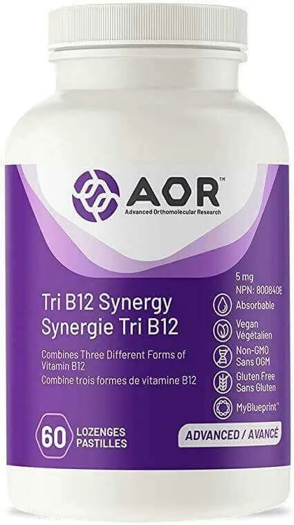 AOR Tri B12 Synergy 60 Lozenges - Nutrition Plus