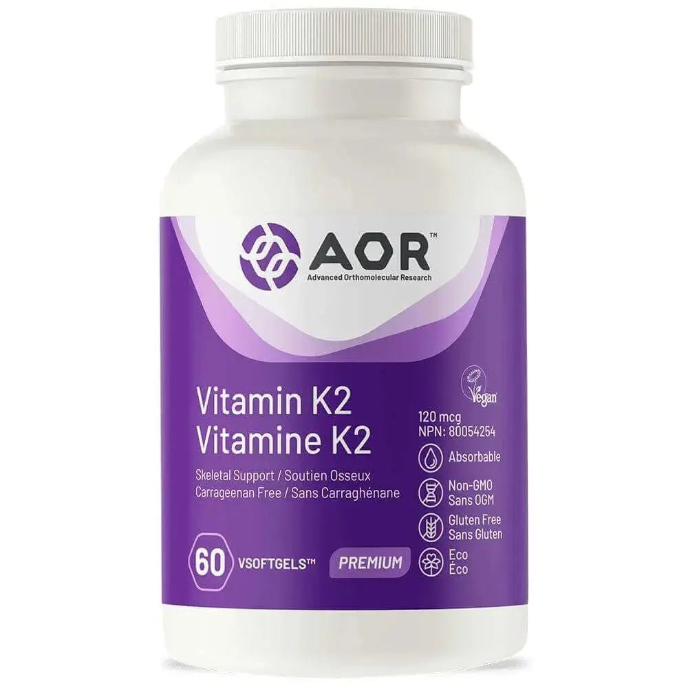AOR Vitamin K2 60 VSoftgels - Nutrition Plus