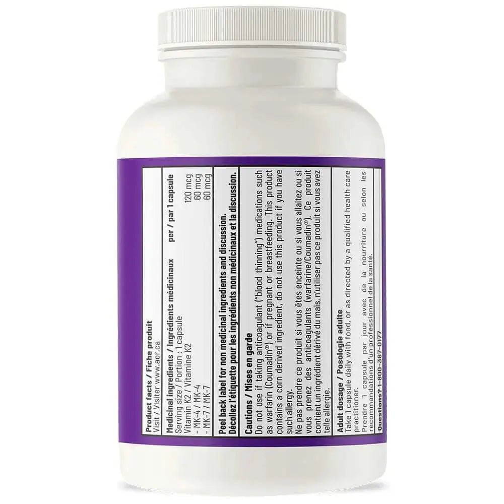 AOR Vitamin K2 60 VSoftgels - Nutrition Plus