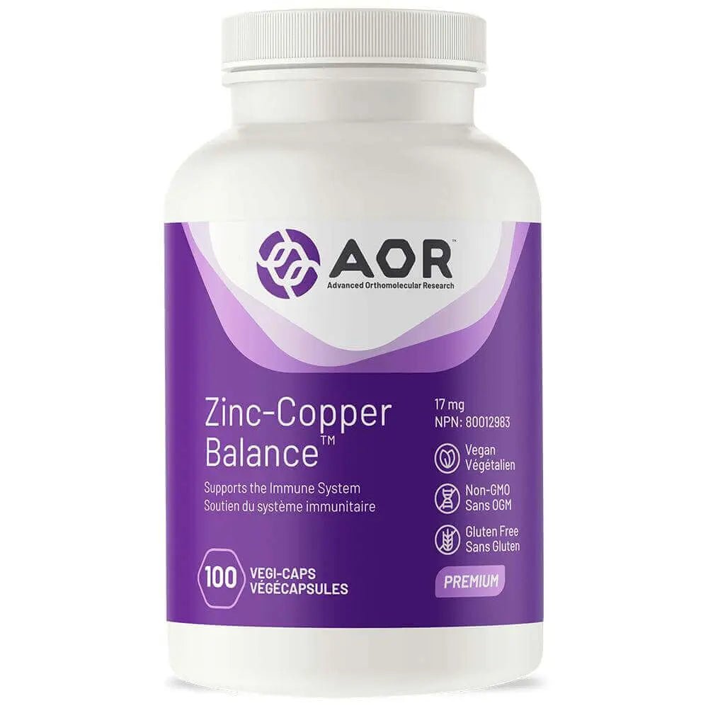 AOR Zinc Copper Balance 100 Vegi Capsules - Nutrition Plus