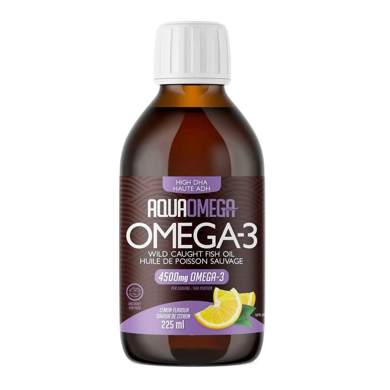 Aqua Omega High DHA Omega-3, 225 mL Lemon Flavor - Nutrition Plus
