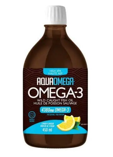 Aqua Omega High EPA Omega3 - Lemon Flavor 450 ML - Nutrition Plus