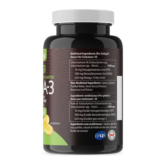 AquaOmega Plant-Based Ultimate Strength DHA Omega-3 2480mg 120 Softgels - Nutrition Plus