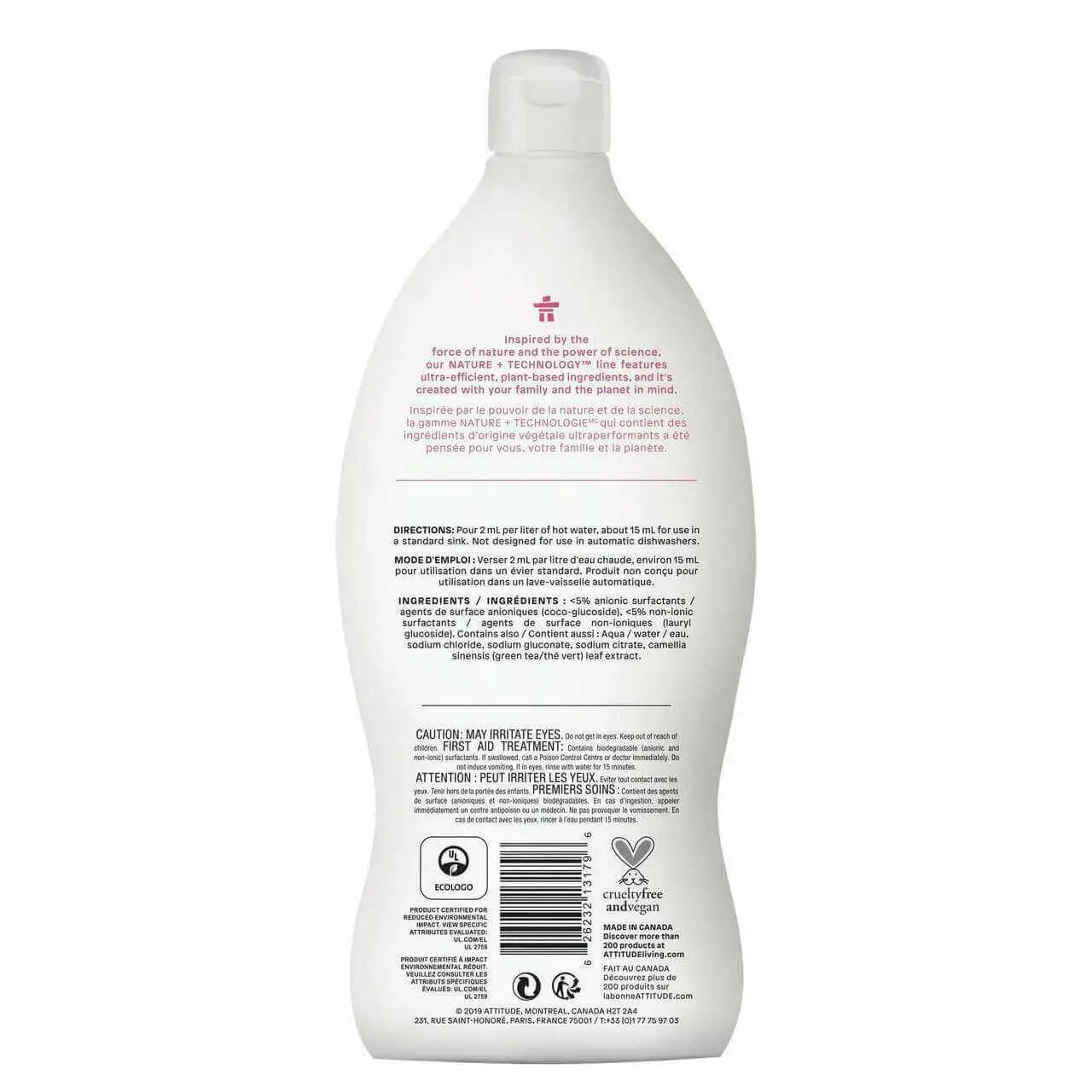 Attitude Dishwashing Liquid BABY FF 700 mL - Nutrition Plus