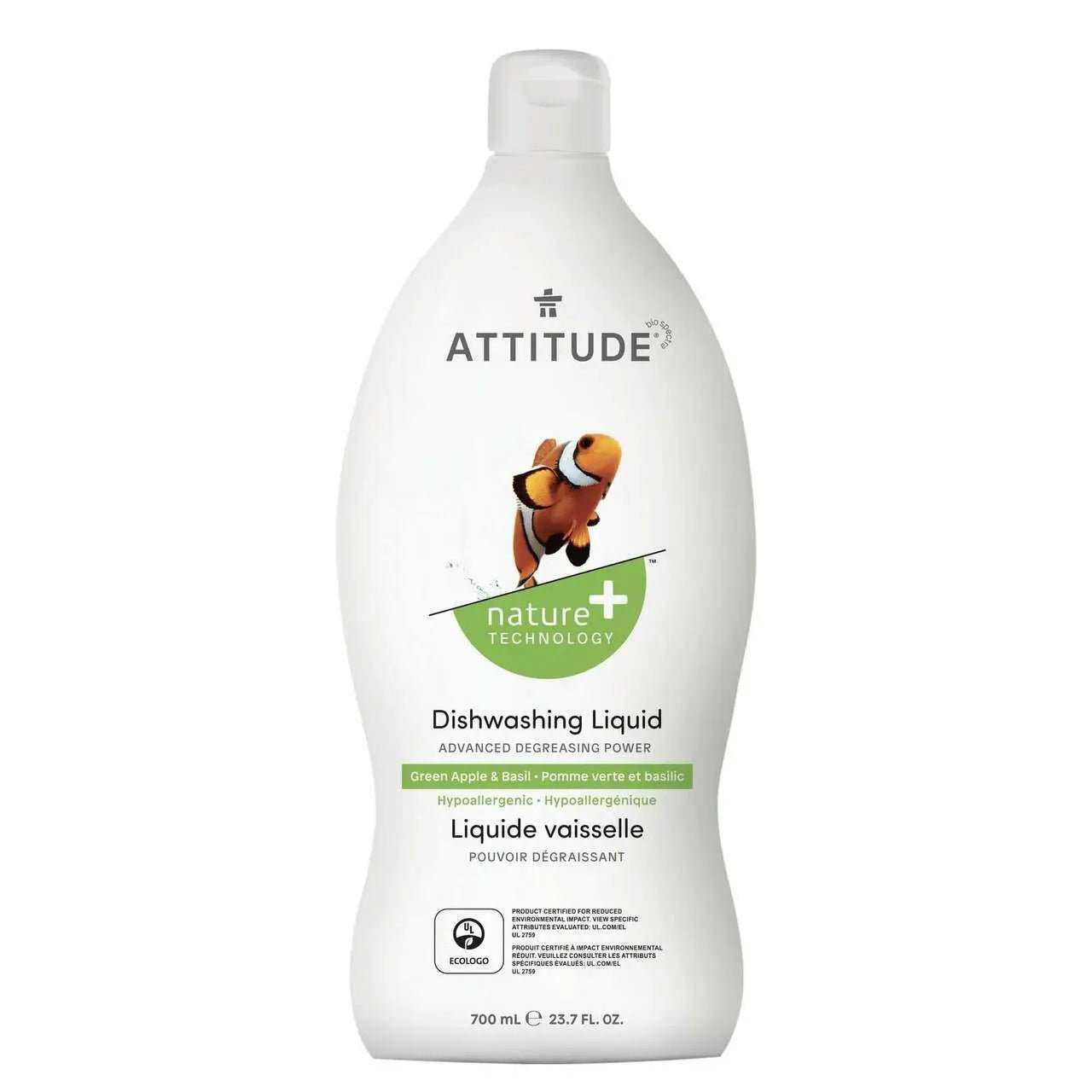 Attitude Dishwashing Liquid GREEN APPLE 700 ml - Nutrition Plus