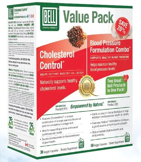 Bell Blood Pressure & Cholesterol Control Value Pack 60 + 30 Capsules - Nutrition Plus