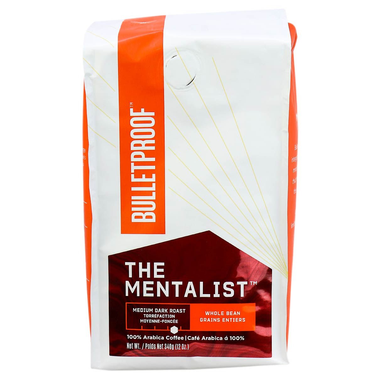 Bulletproof The Mentalist Medium Dark Roast Whole Bean Coffee, 340 Grams - Nutrition Plus