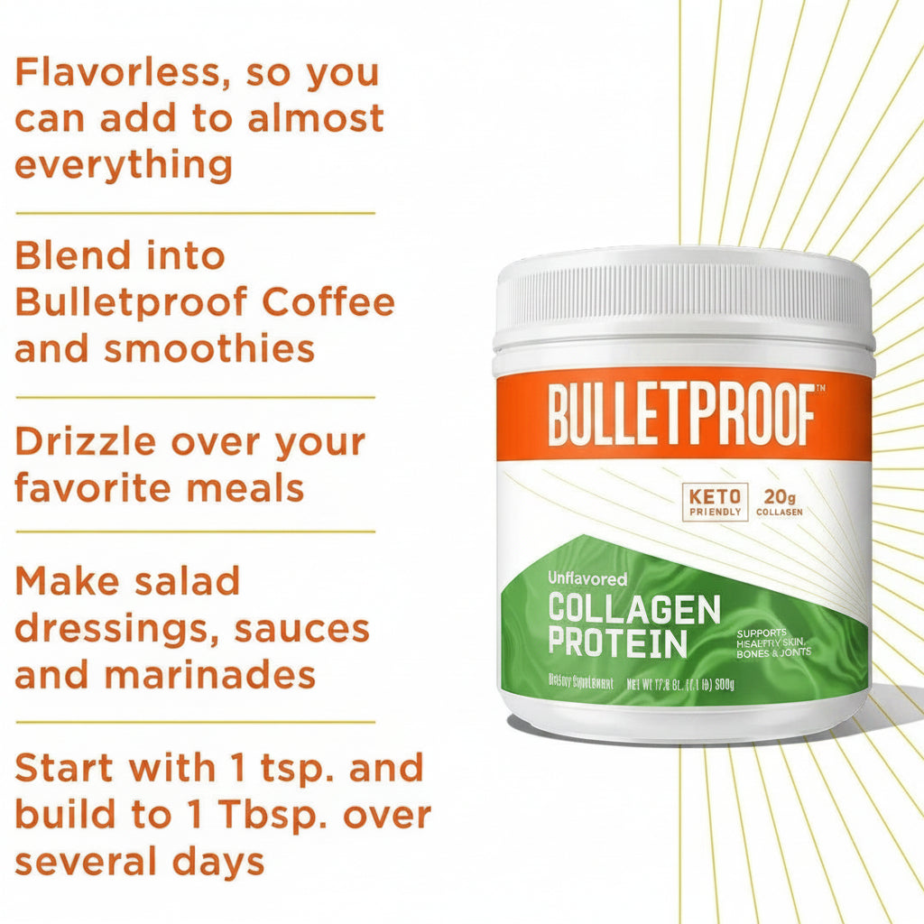 Bulletproof Unflavoured Collagen 500 Grams | Nutrition Plus