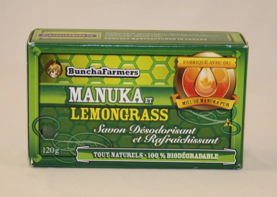 Buncha Farmers All Natural Manuka Bar Soap - Honey & Lemongrass 120g - Nutrition Plus