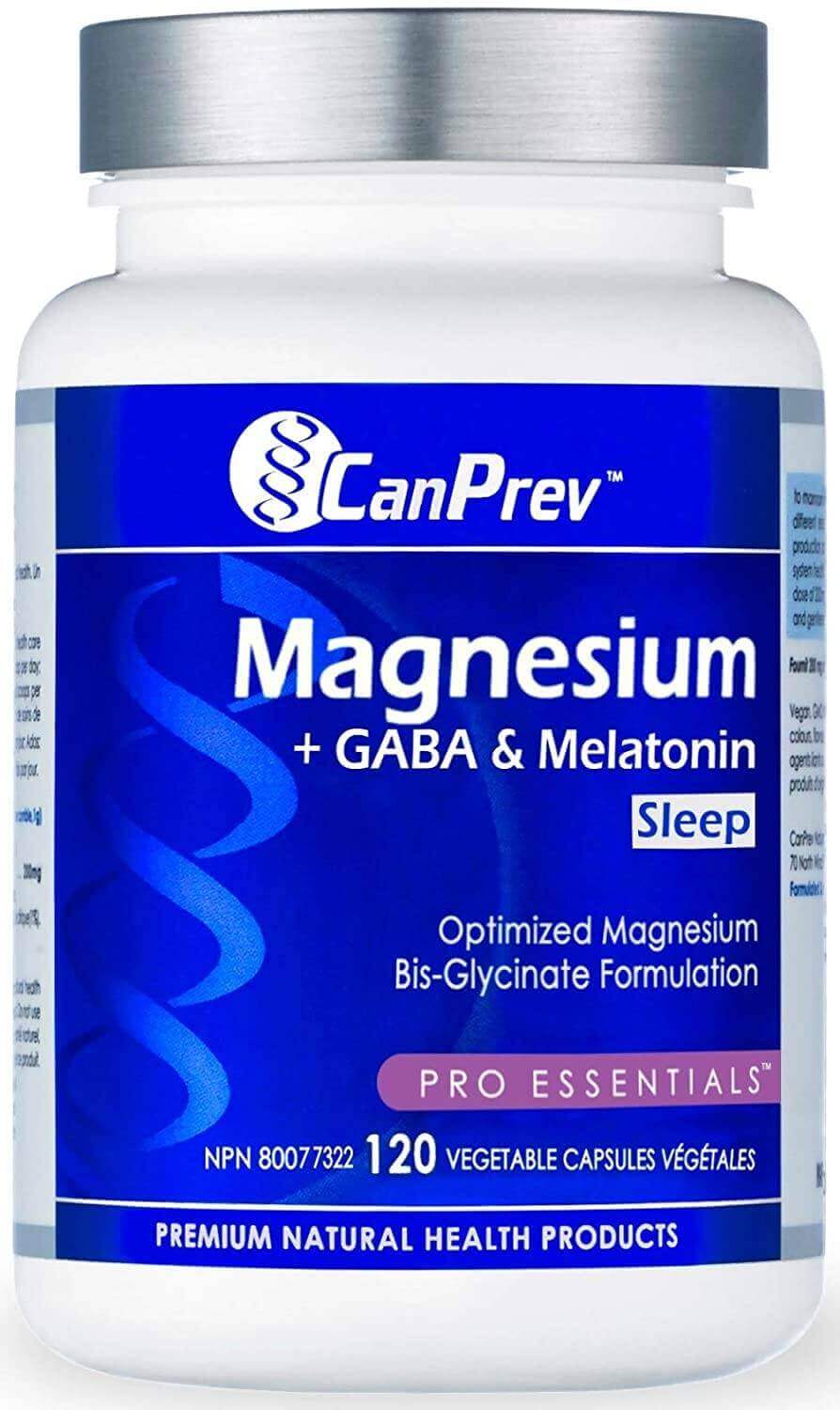 CanPrev Magnesium + GABA & Melatonin for Sleep 120 Veg Capsules - Nutrition Plus