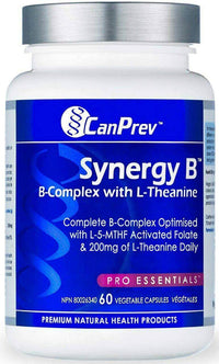 Thumbnail for CanPrev Synergy B B-Complex with L-Theanine 60 Veg Capsules - Nutrition Plus