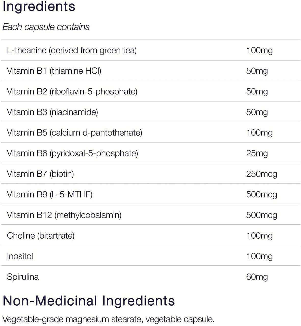 CanPrev Synergy B B-Complex with L-Theanine 60 Veg Capsules - Nutrition Plus