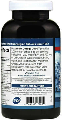 Thumbnail for Carlson Maximum Omega - 2,000 Omega-3 120 Softgels | Nutrition Plus