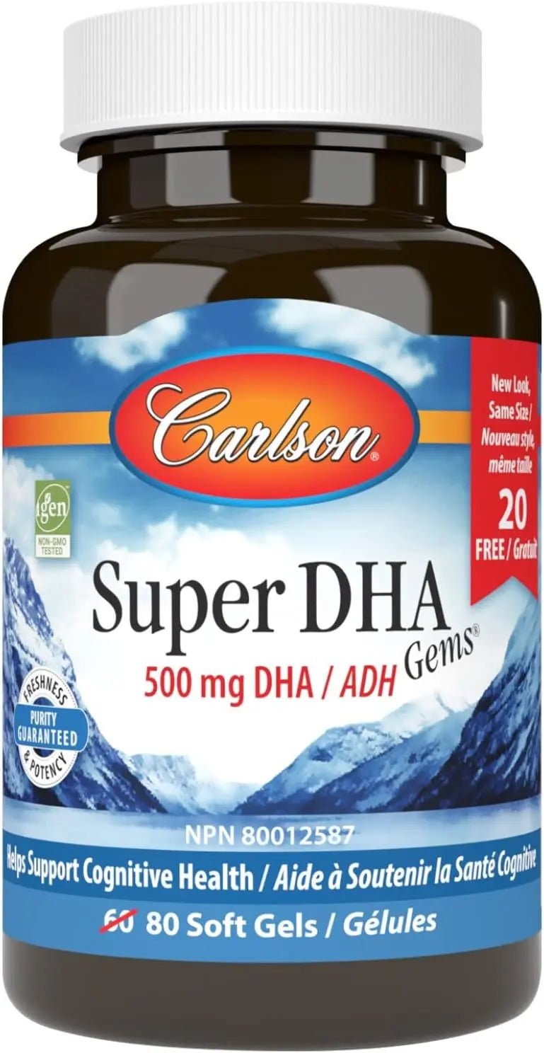  Carlson Super DHA Gems 60 + 20 Softgels Bonus PackNutrition Plus