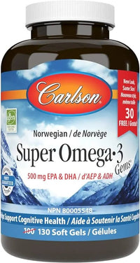 Thumbnail for  Carlson Super Omega-3 Fish Oil Bonus Pack 130 SoftgelsNutrition Plus