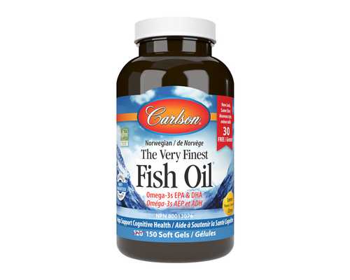  Carlson The Very Finest Fish Oil 150 Softgels, Lemon FlavourNutrition Plus