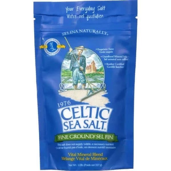 Celtic Sea Salt Fine Ground Resealable Bag 227 Grams | Nutrition Plus