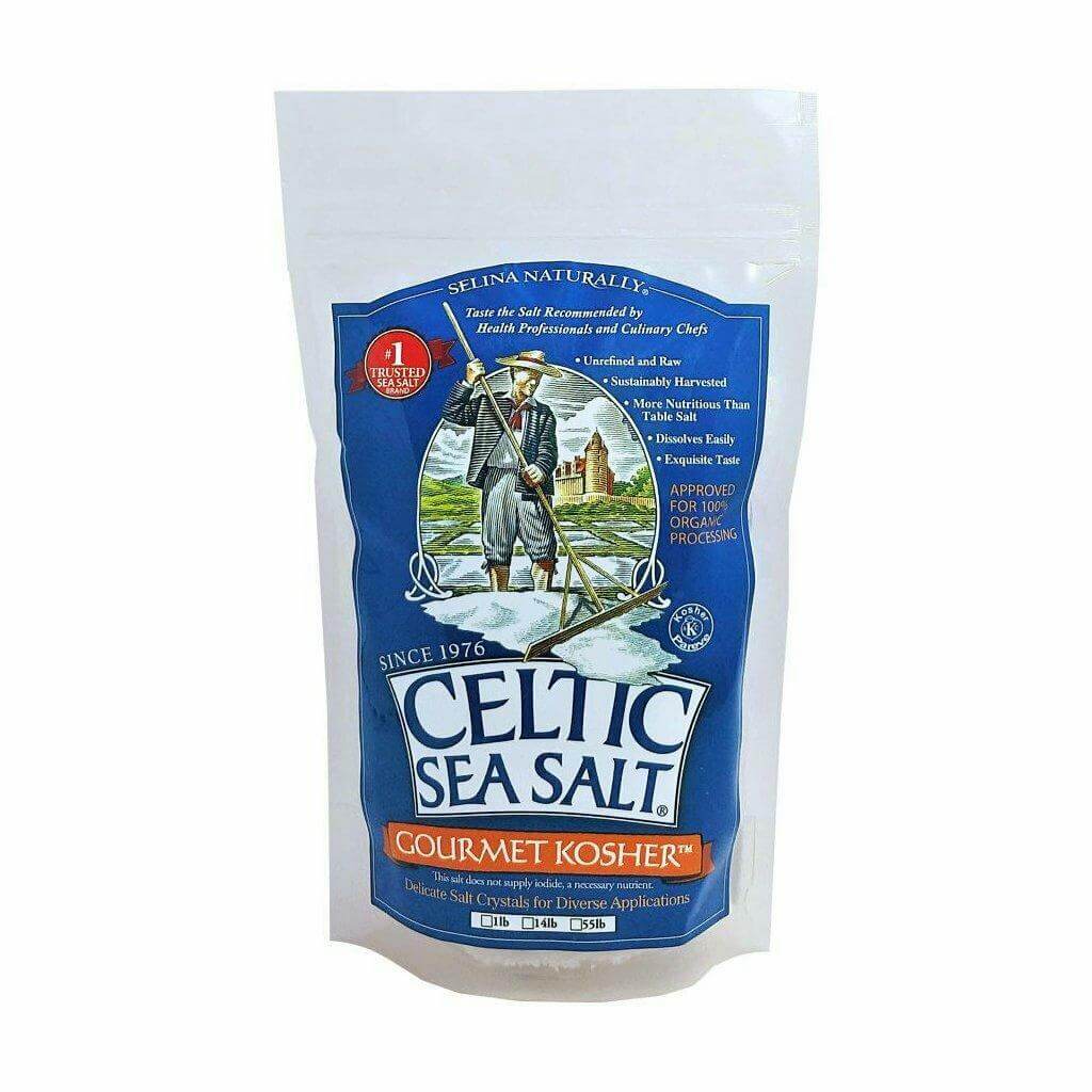 Celtic Sea Salt Gourmet Kosher Salt Resealable Bag 454 Grams | Nutrition Plus