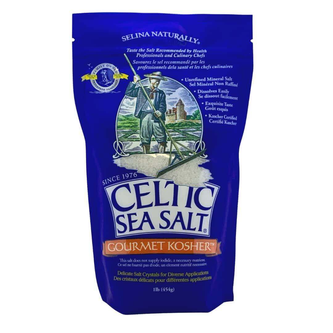 Celtic Sea Salt Gourmet Kosher Salt Resealable Bag 454 Grams | Nutrition Plus