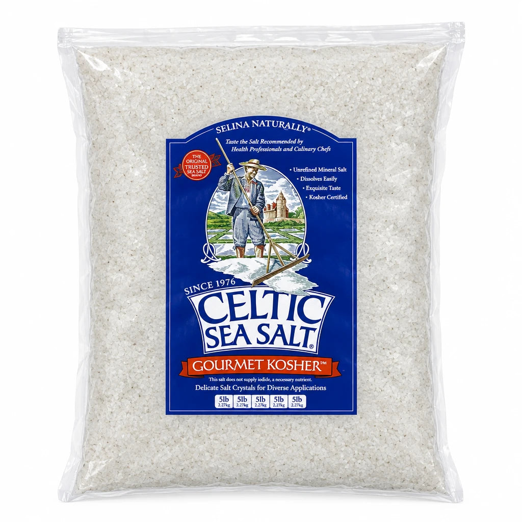 Celtic Sea Salt Gourmet Kosher Salt Resealable Bag 5 Lb - Nutrition Plus