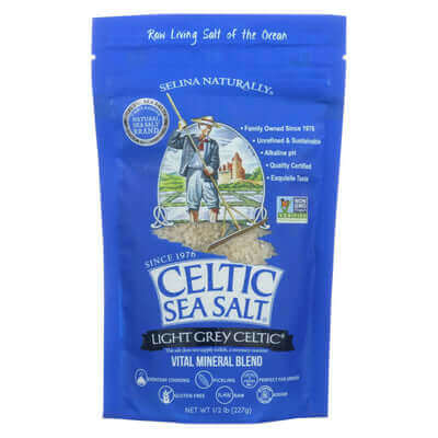 Celtic Sea Salt Light Grey Resealable Bag 227 Grams | Nutrition Plus