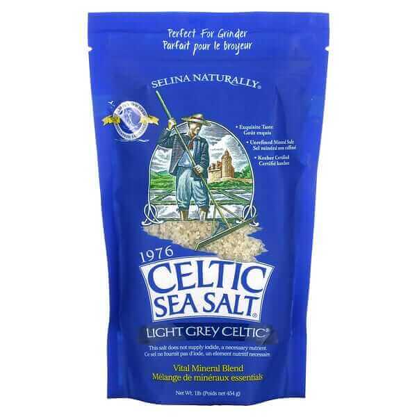 Celtic Sea Salt Light Grey Resealable Bag 454 Grams | Nutrition Plus