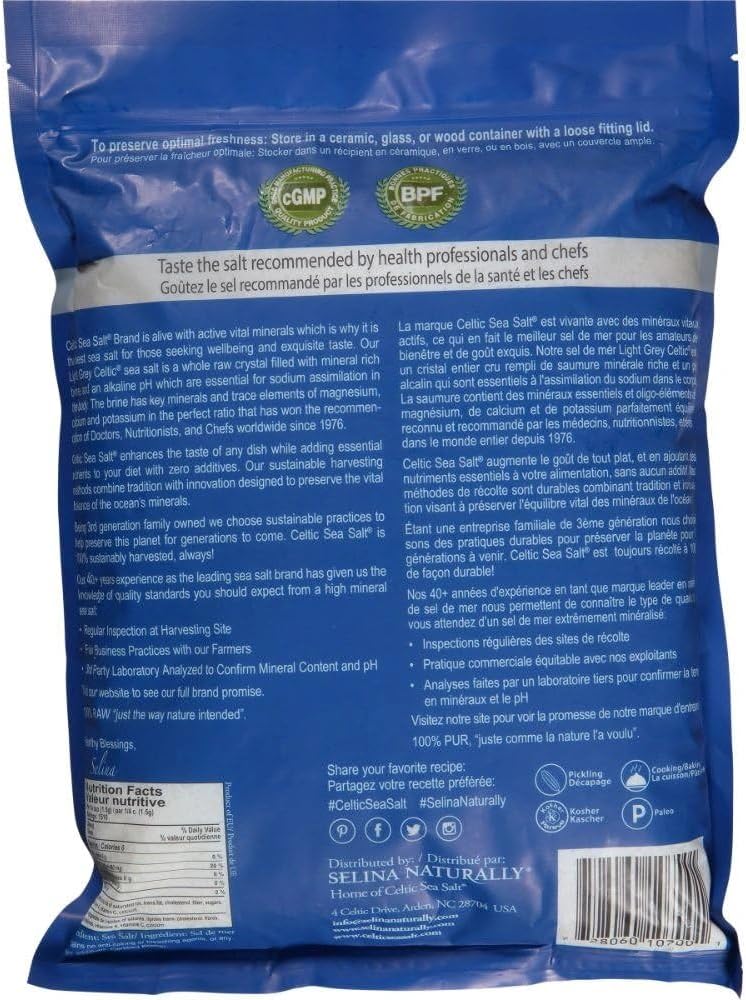 Celtic Sea Salt Light Grey Resealable Bag 5 Lb - Nutrition Plus