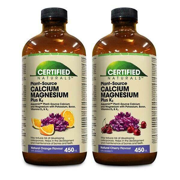 Certified Naturals™ Calcium Magnesium Plus K2 Liquid 450 ml with Aquamin | Nutrition Plus