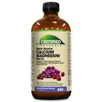 Thumbnail for Certified Naturals™ Calcium Magnesium Plus K2 Liquid 450 ml with Aquamin | Nutrition Plus