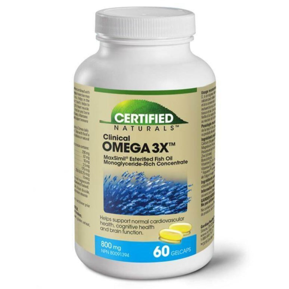 Certified Naturals™ Clinical Omega3X Fish Oil 60 Gelcaps with MaxSimil | Nutrition Plus