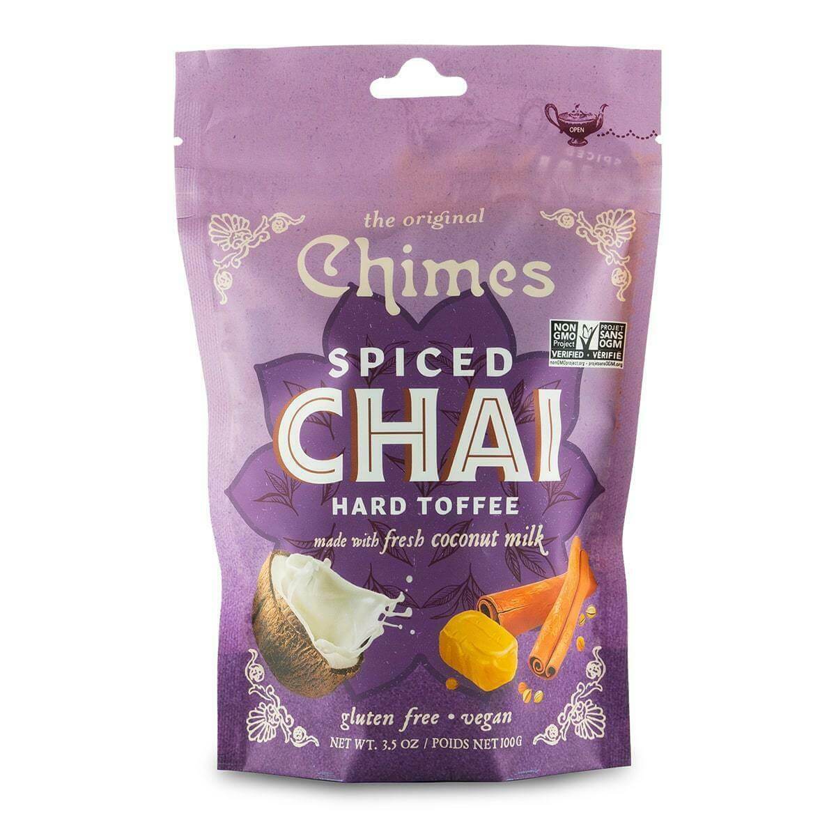 Chimes Coconut Spiced Chai Toffee Candy 100 Grams - Nutrition Plus