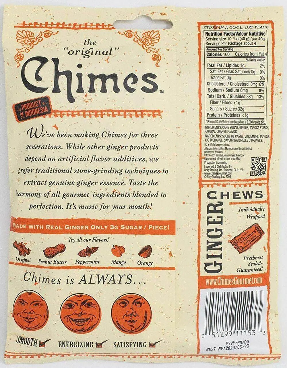 Chimes Orange Ginger Chews 100 Grams | Nutrition Plus