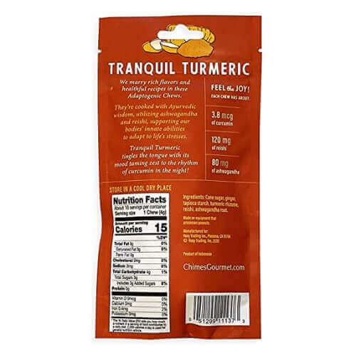 Chimes Tranquil Turmeric Ginger Candy 72 Grams | Nutrition Plus