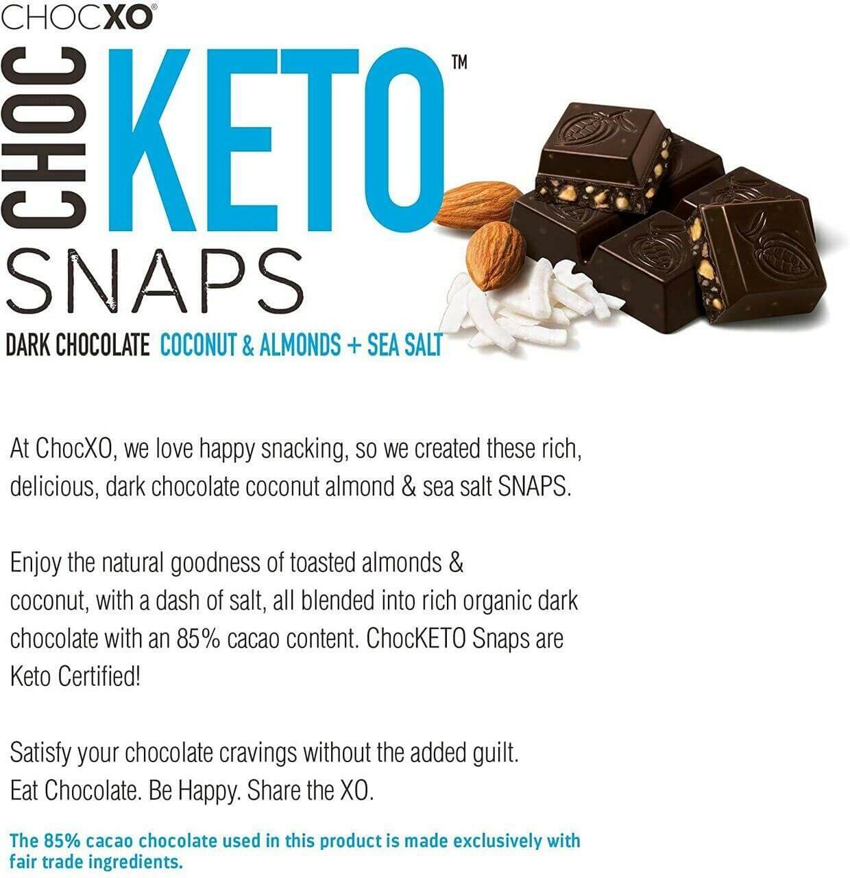 CHOCXO Keto Snaps Almond 98 Grams | Nutrition Plus