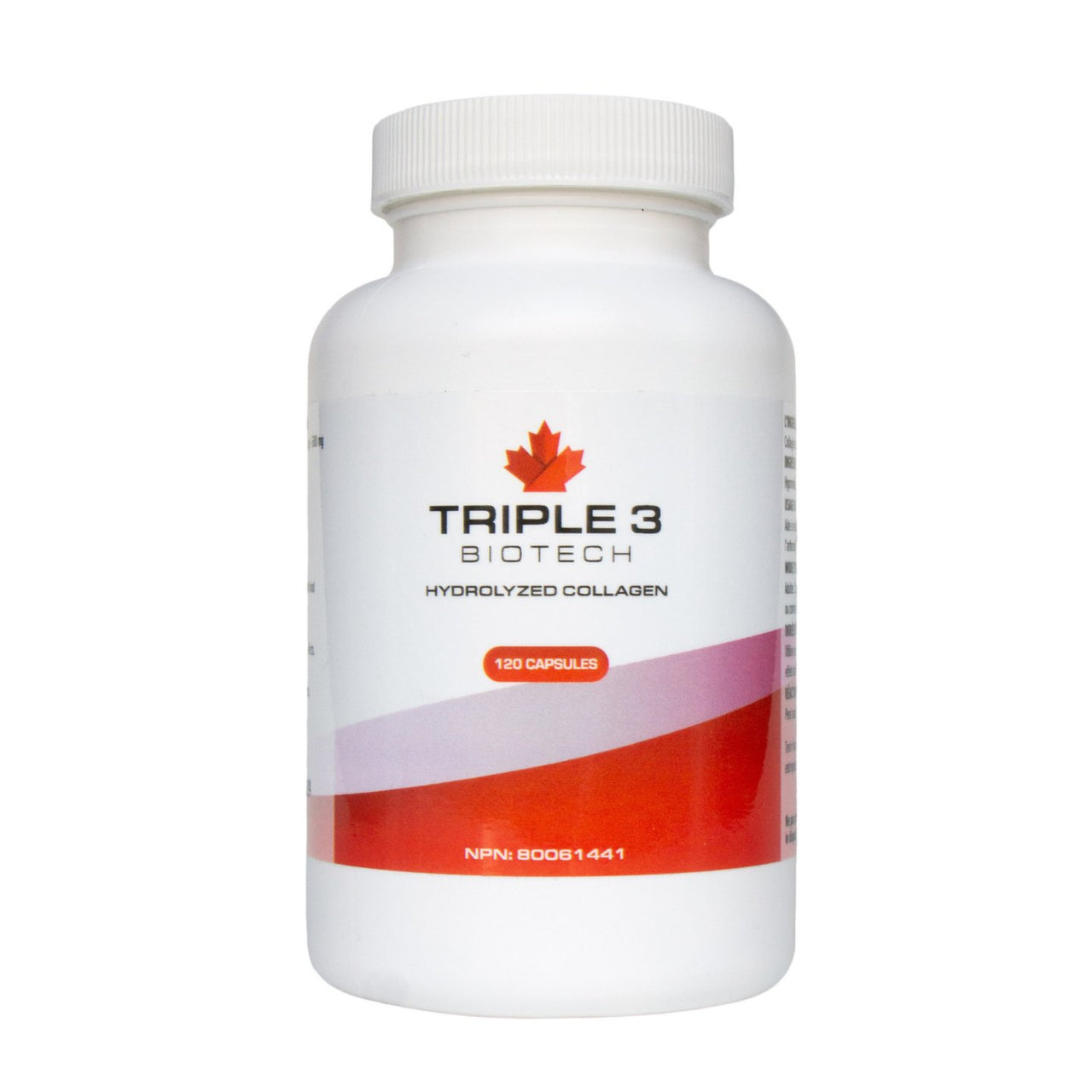 Collagen Canada Triple 3 Biotech’s Hydrolyzed Collagen 120 Capsules | Nutrition Plus