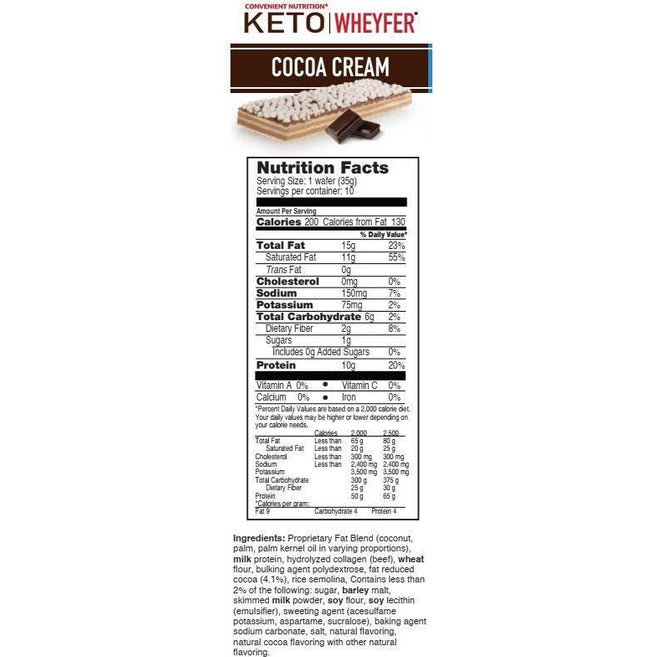 Convenient Nutrition Cocoa Cream Keto Wheyfer | Nutrition Plus