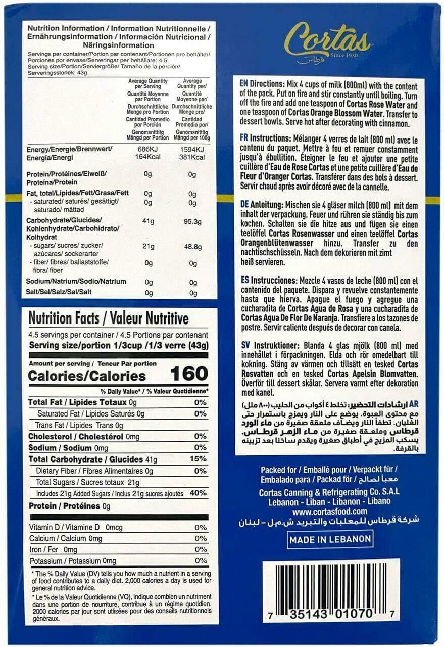 Cortas Sahlab Starch Pudding 200 Grams | Nutrition Plus