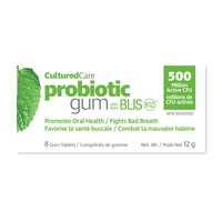 Thumbnail for CulturedCare Probiotic Gum Spearmint-Peppermint 8 Gum Tablets | Nutrition Plus