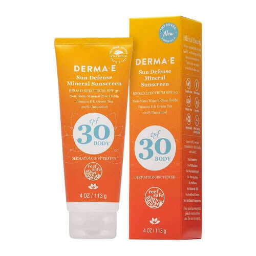 Derma-E Zinc Sun Defence Body Sunscreen Spf 30 113 Grams - Nutrition Plus
