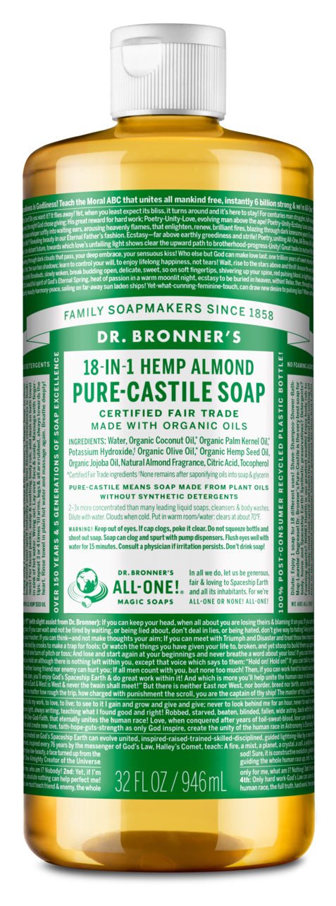 Dr. Bronner's 18-IN-1 Almond Pure-Castile Liquid - Nutrition Plus
