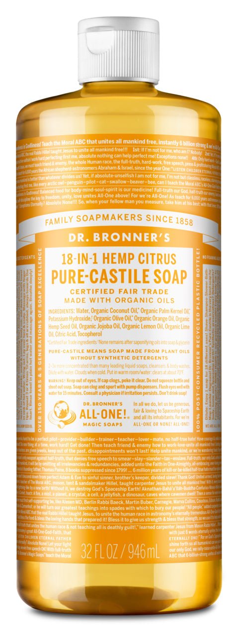 Dr. Bronner's 18-IN-1 Citrus Pure-Castile Liquid Soap - Nutrition Plus